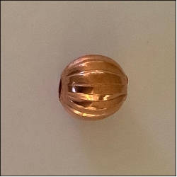 Hollow Fluted Beads 1/4" Copper